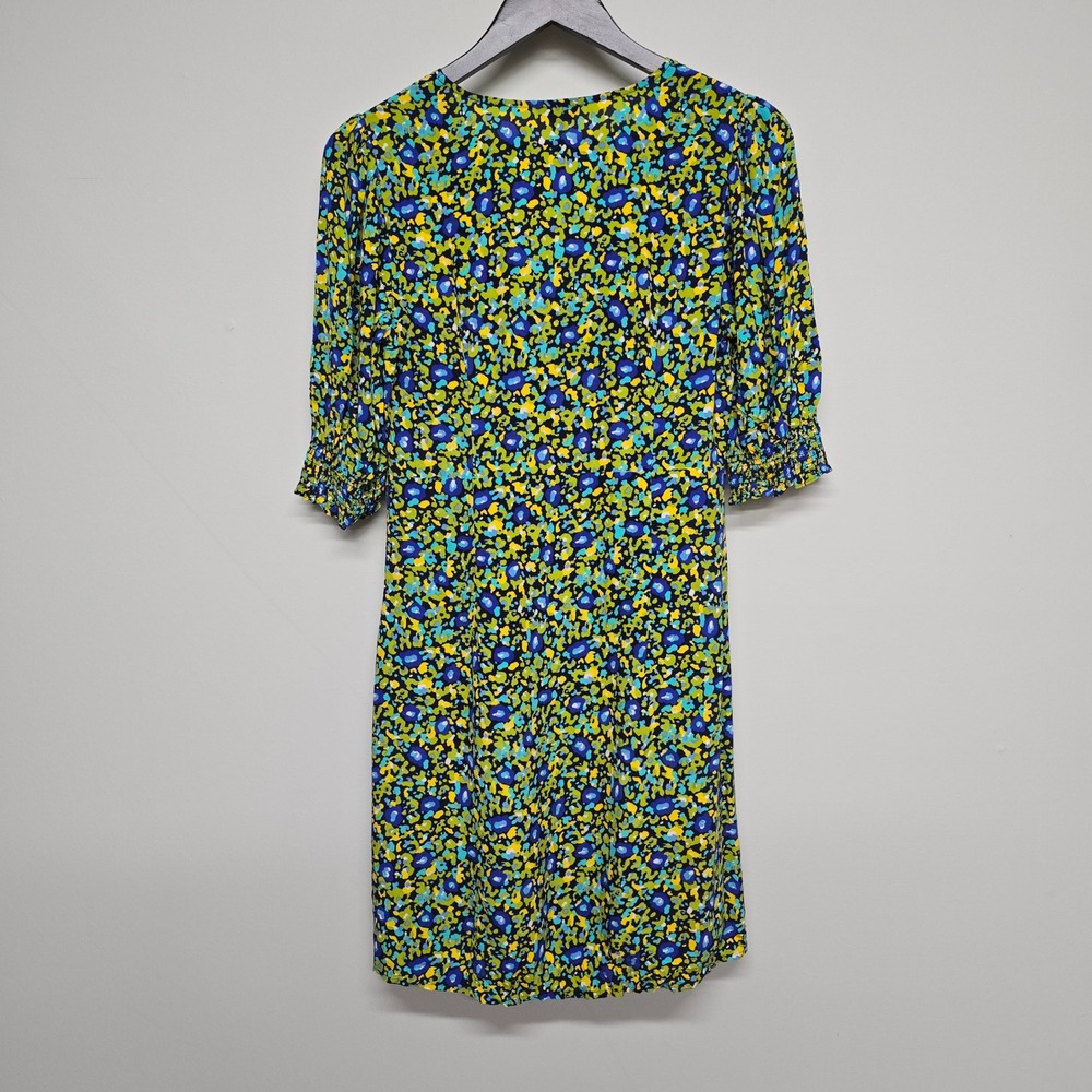 Rails Roma Dress Women S Blue Abstract Garden Rayon Puff Sleeve Mini Boho - Picture 5 of 15